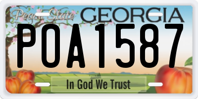 GA license plate POA1587