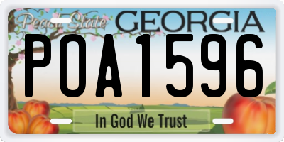 GA license plate POA1596
