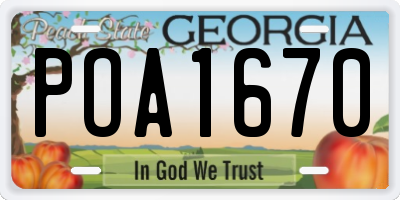 GA license plate POA1670