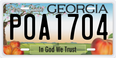 GA license plate POA1704