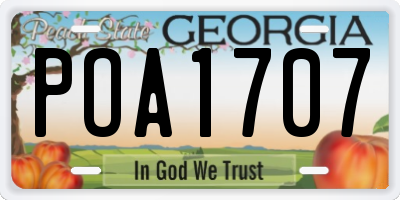 GA license plate POA1707