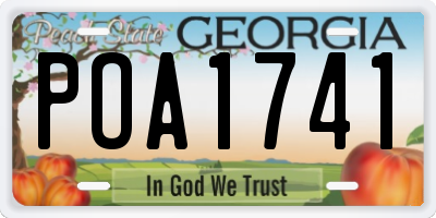 GA license plate POA1741