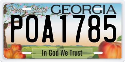 GA license plate POA1785