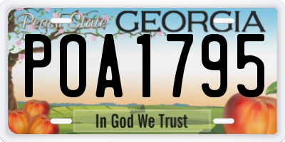 GA license plate POA1795
