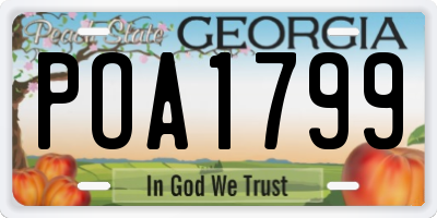 GA license plate POA1799