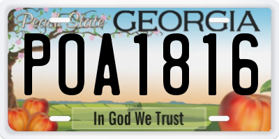 GA license plate POA1816