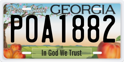 GA license plate POA1882