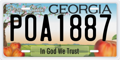 GA license plate POA1887