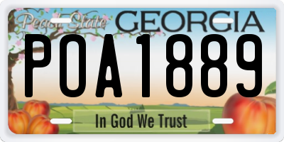 GA license plate POA1889
