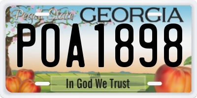 GA license plate POA1898