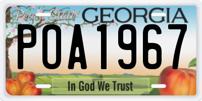 GA license plate POA1967