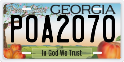 GA license plate POA2070