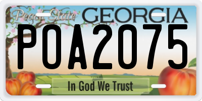 GA license plate POA2075