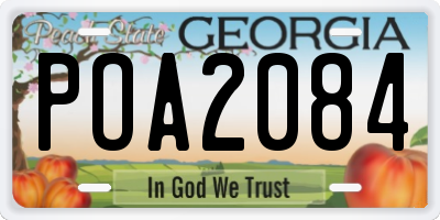 GA license plate POA2084