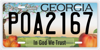 GA license plate POA2167