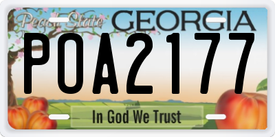 GA license plate POA2177