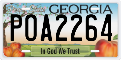 GA license plate POA2264