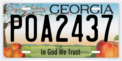 GA license plate POA2437