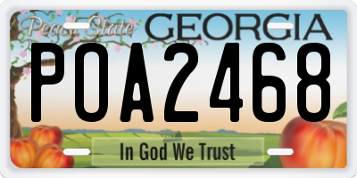 GA license plate POA2468