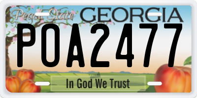 GA license plate POA2477
