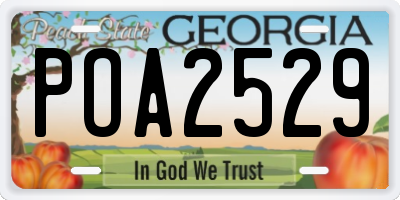 GA license plate POA2529