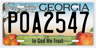 GA license plate POA2547