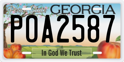 GA license plate POA2587