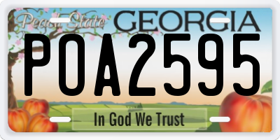 GA license plate POA2595
