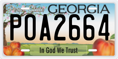 GA license plate POA2664