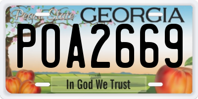 GA license plate POA2669