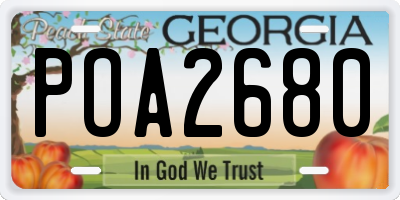 GA license plate POA2680