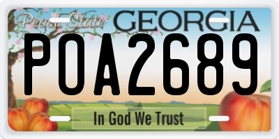 GA license plate POA2689