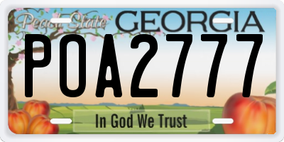 GA license plate POA2777