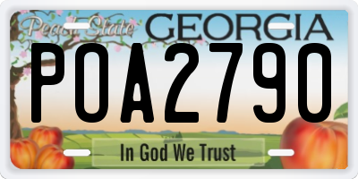 GA license plate POA2790