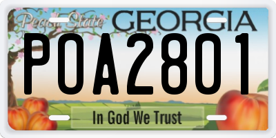 GA license plate POA2801