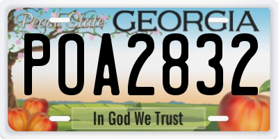GA license plate POA2832