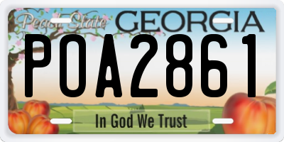 GA license plate POA2861