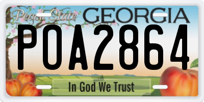 GA license plate POA2864