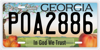 GA license plate POA2886