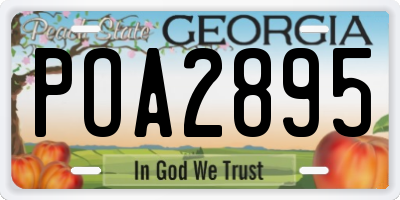 GA license plate POA2895