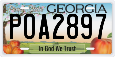 GA license plate POA2897
