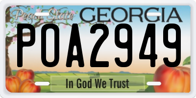 GA license plate POA2949