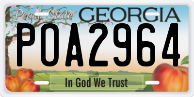GA license plate POA2964