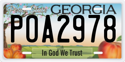 GA license plate POA2978