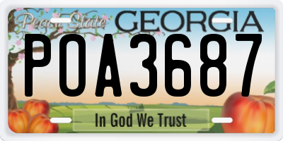 GA license plate POA3687