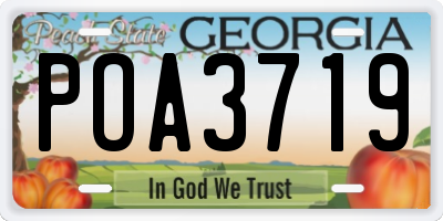 GA license plate POA3719