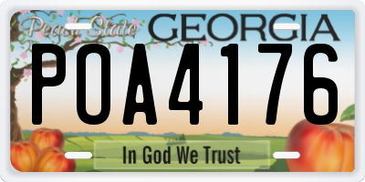 GA license plate POA4176