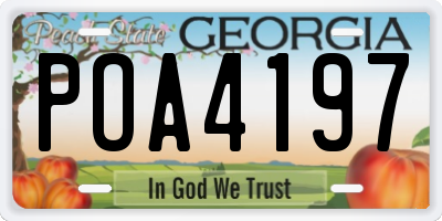 GA license plate POA4197