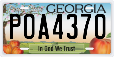 GA license plate POA4370