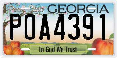 GA license plate POA4391